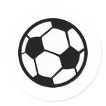 soccer ball icon round sticker