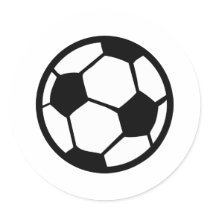 soccer ball icon round sticker