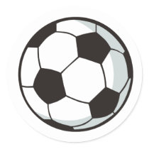 Soccer Ball in Cartoon Style Round Sticker