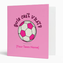 Soccer Ball in Pink 3 Ring Binder