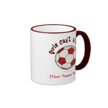 Soccer Ball in Red Coffee Mugs