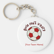 Soccer Ball in Red Key Chain