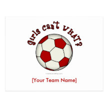 Soccer Ball in Red Postcard