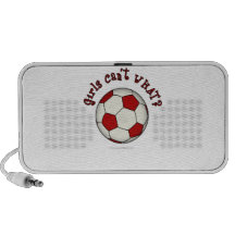 Soccer Ball in Red Travelling Speaker