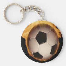 Soccer Ball On Fire Keychain