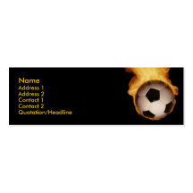 Soccer Ball On Fire Profile Card Business Card Template