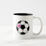 Soccer Ball (Pnk Hrt) Coffee Mugs
