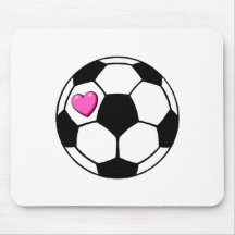 Soccer Ball (Pnk Hrt) Mouse Pads