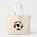 Soccer Ball (Red Heart) Canvas Bags
