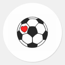 Soccer Ball (Red Heart) Stickers