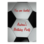 Soccer Ball Silver Birthday party invitations