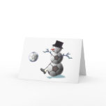 Soccer Ball Snowman Christmas cards