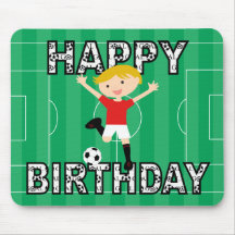 Soccer Birthday Boy 1 Red and White Mouse Pad