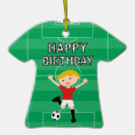 Soccer Birthday Boy 1 Red and White Ornament