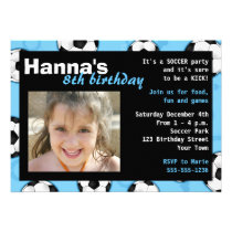 Soccer Birthday Party Invitation Blue invitations