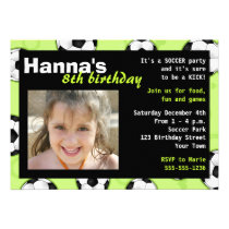 Soccer Birthday Party Invitation Green invitations