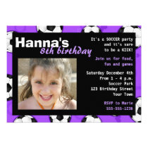 Soccer Birthday Party Invitation Purple invitations