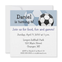 Soccer Birthday Party Invitations 5.25 in