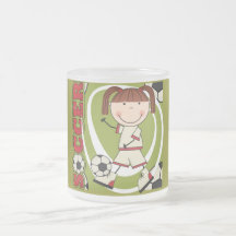 Soccer Brunette Girl T-shirts and Gifts Mugs