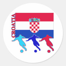 Soccer Croatia Round Sticker