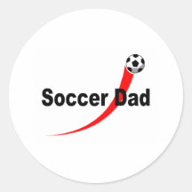 Soccer Dad (Rd/Blk) Round Sticker