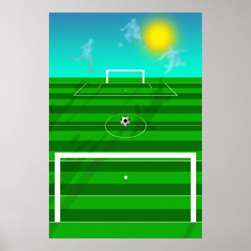 Soccer Dreams Soccer field and clouds futbol field Poster