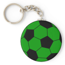 Soccer football green and black key chains