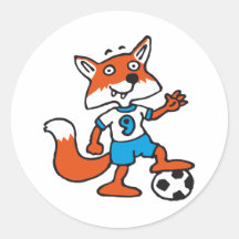 soccer fox runde aufkleber