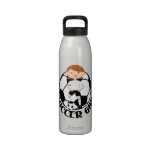 Soccer Girl 3 and Ball Black and White Water Bottle
