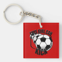 Soccer Girl Can Kick Keychain