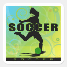 soccer-girls1 autocollant carré