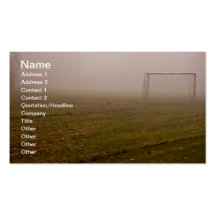 Soccer goal in fog business card