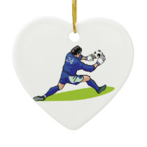 soccer goalie block graphic ornament
