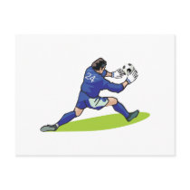 soccer goalie block graphic postcards