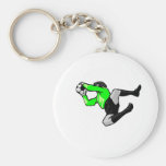 soccer goalie save graphic keychain