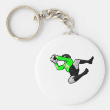 soccer goalie save graphic keychain