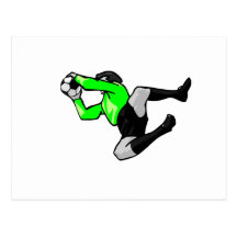 soccer goalie save graphic postcard