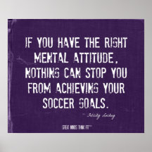 Soccer Goals and Attitude Poster Purple Denim 006