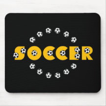 Soccer in Gold Mouse Pads
