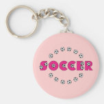 Soccer in Pink with Soccer Balls Keychains