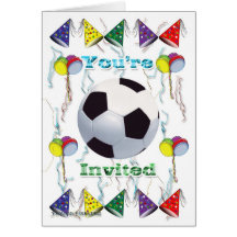 Soccer Invitation  birthday Greeting Card
