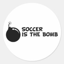 Soccer is the Bomb Round Sticker