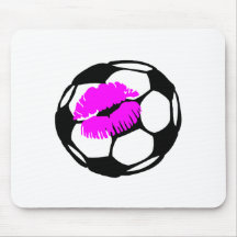 Soccer Kiss (Pink) Mousepads