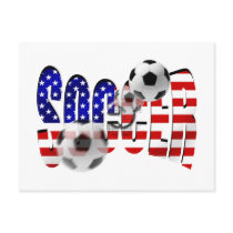 Soccer Logo Shoot flag of the USA Goal Gear Postcard