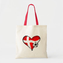 Soccer love Danish style for denmark fans Canvas Bags