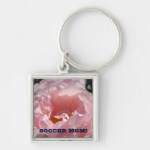 Soccer Mom! key chain Pastel Pink Rose Flower