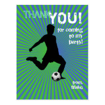 Soccer Party Thank You Postcard