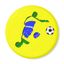 Soccer player brazil flag 2010 gifts fridge magnets