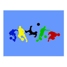 Soccer players   football sports fan post card