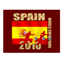 Soccer players Spain 2010 Bend it Futbol Art Post Cards